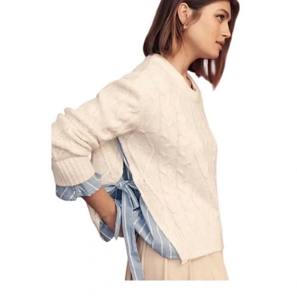 Anthropologie Cream Cable Knit Sweater - Picture 3 of 7